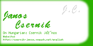 janos csernik business card